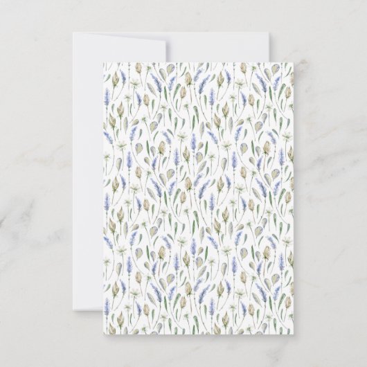 Memorial Funeral Country Rustic Lavender Flowers Bedankkaart (Achterkant)