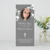 Memorial Funeral Cross Photo Floral Motif (Staand voorkant)