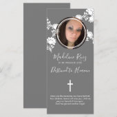 Memorial Funeral Cross Photo Floral Motif (Voorkant / Achterkant)