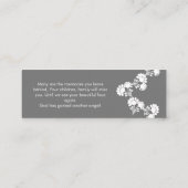 Memorial Funeral Cross Photo Floral Motif Bladwijz Mini Visitekaartje (Achterkant)