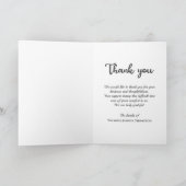 Memorial Funeral Custom Photo Bereavement Sympathi Bedankkaart (Binnen)