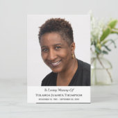 Memorial Funeral Custom Photo Bereavement Sympathi Bedankkaart (Staand voorkant)