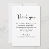 Memorial Funeral Custom Photo Bereavement Sympathi Bedankkaart (Achterkant)