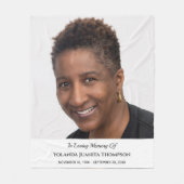 Memorial Funeral Custom Photo Bereavement Sympathi Fleece Deken (Voorkant)
