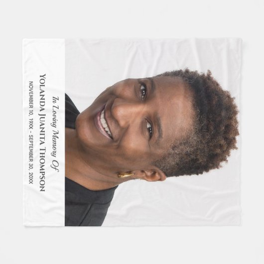 Memorial Funeral Custom Photo Bereavement Sympathi Fleece Deken (Voorkant (Horizontaal))