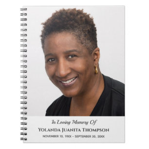 Memorial Funeral Custom Photo Bereavement Sympathi Notitieboek