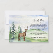 Memorial Funeral Deer Woodland Sympathie Bedankkaart (Voorkant)
