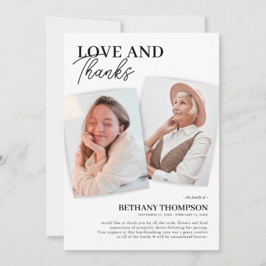 Memorial Funeral Elegant Foto bedankt! Bedankkaart (Voorkant)