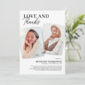 Memorial Funeral Elegant Foto bedankt! Bedankkaart (Staand voorkant)