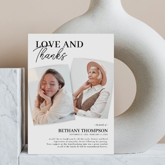 Memorial Funeral Elegant Foto bedankt! Bedankkaart