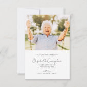 Memorial Funeral Elegant Modern Simple Chic Photo Bedankkaart (Voorkant)