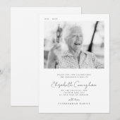 Memorial Funeral Elegant Simple Moderne Chic Photo Bedankkaart (Voorkant / Achterkant)