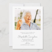 Memorial Funeral Elegant Simple Moderne Chic Photo Bedankkaart (Voorkant)