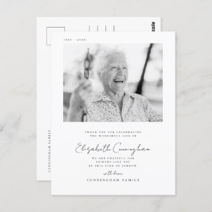 Memorial Funeral Elegant Simple Moderne Chic Photo Briefkaart