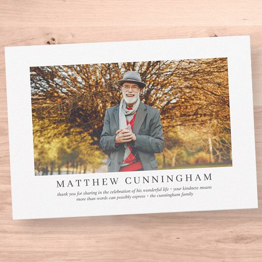 Memorial Funeral for Hem | Moderne Elegant-foto Bedankkaart