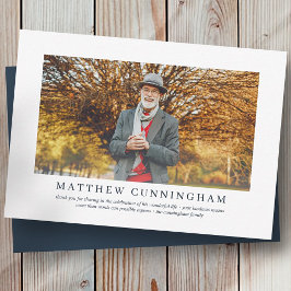 Memorial Funeral for Hem | Moderne Elegant-foto Bedankkaart