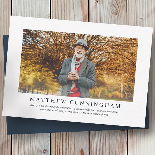 Memorial Funeral for Hem | Moderne Elegant-foto Bedankkaart