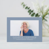 Memorial Funeral for her | Moderne Elegant-foto Bedankkaart (Staand voorkant)
