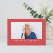 Memorial Funeral for her | Moderne Elegant-foto Bedankkaart (Staand voorkant)