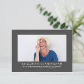 Memorial Funeral for her | Moderne Elegant-foto Bedankkaart (Staand voorkant)