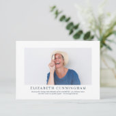 Memorial Funeral for her | Moderne Elegant-foto Bedankkaart (Staand voorkant)