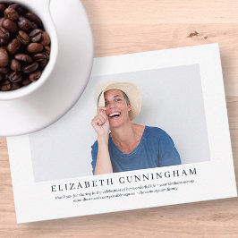 Memorial Funeral for her | Moderne Elegant-foto Bedankkaart