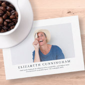 Memorial Funeral for her | Moderne Elegant-foto Bedankkaart