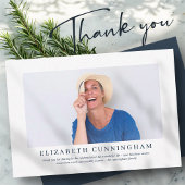 Memorial Funeral for her | Moderne Elegant-foto Bedankkaart