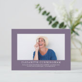 Memorial Funeral for her | Moderne Elegant-foto Bedankkaart (Staand voorkant)