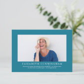 Memorial Funeral for her | Moderne Elegant-foto Bedankkaart (Staand voorkant)