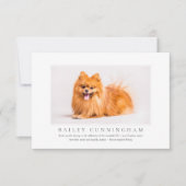 Memorial Funeral for Pet Elegant Chic Modern Photo Bedankkaart (Voorkant)