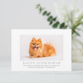 Memorial Funeral for Pet Elegant Chic Modern Photo Bedankkaart (Staand voorkant)