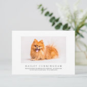Memorial Funeral for Pet | Moderne Elegant-foto Bedankkaart (Staand voorkant)