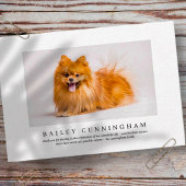 Memorial Funeral for Pet | Moderne Elegant-foto Bedankkaart