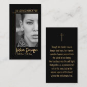 Memorial Funeral Fotogebed Golden Cross Lijst Visitekaartje (Voorkant / Achterkant)