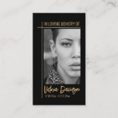 Memorial Funeral Fotogebed Golden Cross Lijst Visitekaartje (Voorkant)