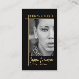 Memorial Funeral Fotogebed Golden Cross Lijst Visitekaartje