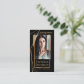 Memorial Funeral Fotogebed Golden Elegant Lijst Visitekaartje (Staand voorkant)