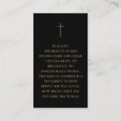 Memorial Funeral Fotogebed Golden Elegant Lijst Visitekaartje (Achterkant)