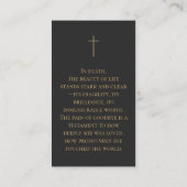 Memorial Funeral Fotogebed Golden Elegant Lijst Visitekaartje (Achterkant)