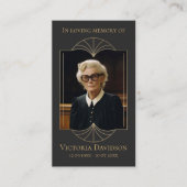 Memorial Funeral Fotogebed Golden Elegant Lijst Visitekaartje (Voorkant)