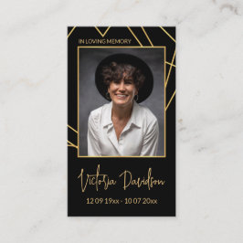 Memorial Funeral Fotogebed Golden Lijst Custom Visitekaartje