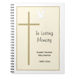 Memorial Funeral Gastenboek Notitieboek Cross Dove