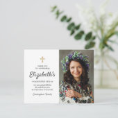 Memorial Funeral  Gold Cross Foto Bedankkaart (Staand voorkant)