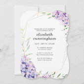 Memorial Funeral Hydrangea Lila Floral Geometric Kaart (Voorkant)