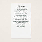 Memorial Funeral Kaart Prayer Cardinale Sunflower (Achterkant)