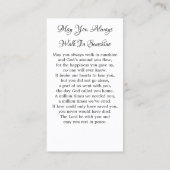 Memorial Funeral Kaart Prayer Cardinale Sunflower Contactkaartje (Achterkant)