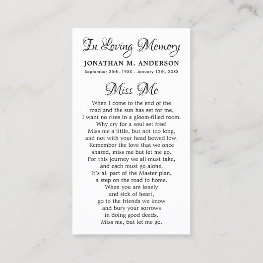 Memorial Funeral Kaart Sail Boat Sympathie Contactkaartje (Achterkant)