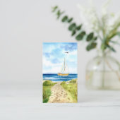 Memorial Funeral Kaart Sail Boat Sympathie Contactkaartje (Staand voorkant)