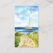 Memorial Funeral Kaart Sail Boat Sympathie Contactkaartje (Voorkant)